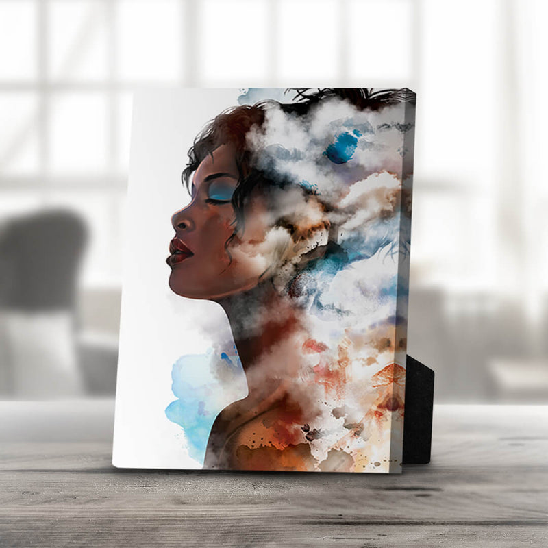 Clouded Woman C Desktop Canvas