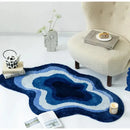 GobekUsa Cloudy Blues Wavy Retro Rug 80x120, Super Soft & Non-Slip Hand Tufted Carpet