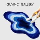 GobekUsa Cloudy Blues Wavy Retro Rug 80x120, Super Soft & Non-Slip Hand Tufted Carpet