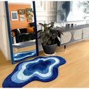 GobekUsa Cloudy Blues Wavy Retro Rug 80x120, Super Soft & Non-Slip Hand Tufted Carpet