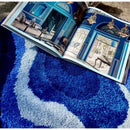 GobekUsa Cloudy Blues Wavy Retro Rug 80x120, Super Soft & Non-Slip Hand Tufted Carpet