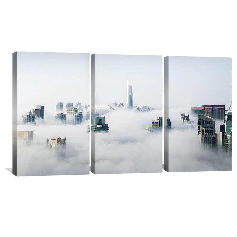 Cloudy City Canvas