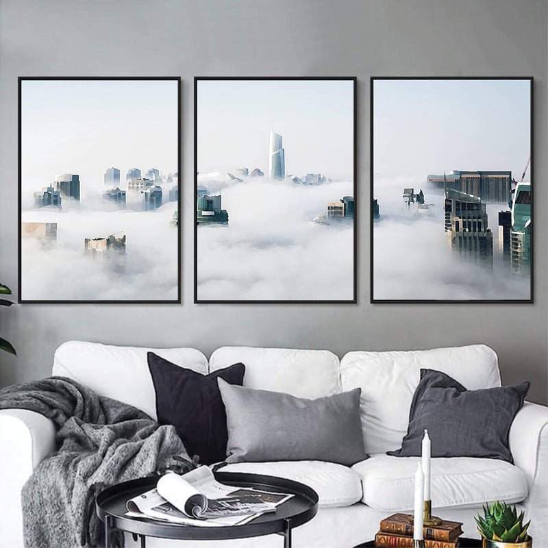 Cloudy City Canvas