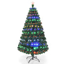 5/6/7 Feet Multicolor Artificial Christmas Tree with LED Light and Metal Stand by LJGDeals