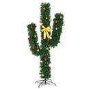 6 Feet Artificial Cactus PVC Christmas Tree with LED Lights and Ball Ornaments by LJGDeals