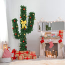 6 Feet Artificial Cactus PVC Christmas Tree with LED Lights and Ball Ornaments by DirectDeals