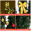 6 Feet Artificial Cactus PVC Christmas Tree with LED Lights and Ball Ornaments by LJGDeals