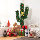 6 Feet Artificial Cactus PVC Christmas Tree with LED Lights and Ball Ornaments by DirectDeals