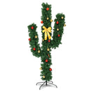 6 Feet Artificial Cactus PVC Christmas Tree with LED Lights and Ball Ornaments by LJGDeals