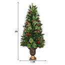 LED Christmas Tree with Red Berries Pine Cones by LJGDeals