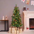 LED Christmas Tree with Red Berries Pine Cones by DirectDeals