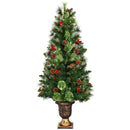 LED Christmas Tree with Red Berries Pine Cones by LJGDeals
