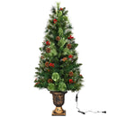LED Christmas Tree with Red Berries Pine Cones by LJGDeals