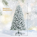 6 Feet Artificial Snow Decorated Flocked Hinged Christmas Tree with Metal Stand by LJGDeals