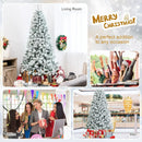 7.5 Feet Snow Flocked Hinged Artificial Christmas Tree without Lights by LJGDeals