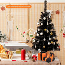 36 Inch Unlit Artificial Christmas Mini Tree with Plastic Stand-Green by LJGDeals