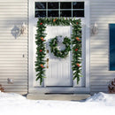 9 Feet Pre-lit Artificial Christmas Garland Red Berries with LED by LJGDeals