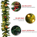 9 Feet Pre-lit Artificial Christmas Garland Red Berries with LED by LJGDeals