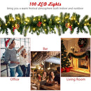 9 Feet Pre-lit Artificial Christmas Garland Red Berries with LED by LJGDeals