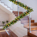 9 Feet Pre-lit Artificial Christmas Garland Red Berries with LED by LJGDeals