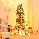 6 Feet PVC Hinged Pre-lit Artificial Fir Pencil Christmas Tree with 150 Lights by LJGDeals