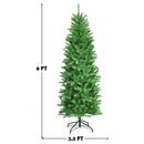 6 Feet PVC Hinged Pre-lit Artificial Fir Pencil Christmas Tree with 150 Lights by LJGDeals