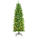 6 Feet PVC Hinged Pre-lit Artificial Fir Pencil Christmas Tree with 150 Lights by LJGDeals