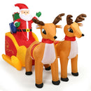 7.5 Feet Waterproof Outdoor Inflatable Santa with Double Deer and Sled by LJGDeals