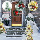 2 Feet Set of 2 Pre-lit Pathway Flocked Christmas Trees Battery Powered by LJGDeals