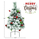 2 Feet Set of 2 Pre-lit Pathway Flocked Christmas Trees Battery Powered by LJGDeals