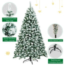 6 Feet Pre-Lit Premium Snow Flocked Hinged Artificial Christmas Tree by LJGDeals