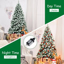 6 Feet Pre-Lit Premium Snow Flocked Hinged Artificial Christmas Tree by LJGDeals