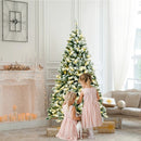 6 Feet Pre-Lit Premium Snow Flocked Hinged Artificial Christmas Tree by LJGDeals