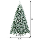 6 Feet Pre-Lit Premium Snow Flocked Hinged Artificial Christmas Tree by LJGDeals