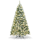 6 Feet Pre-Lit Premium Snow Flocked Hinged Artificial Christmas Tree by LJGDeals