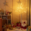 5 Feet Pre-lit White Twig Birch Tree with 72 LED Lights for Christmas by LJGDeals