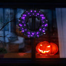 24 Inch Pre-lit Halloween Wreath with 35 Purple LED Lights by DirectDeals