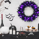 24 Inch Pre-lit Halloween Wreath with 35 Purple LED Lights by DirectDeals