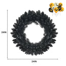 24 Inch Pre-lit Halloween Wreath with 35 Purple LED Lights by LJGDeals