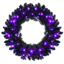 24 Inch Pre-lit Halloween Wreath with 35 Purple LED Lights by DirectDeals