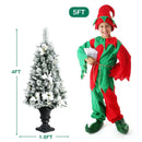 4 Feet Pre-lit Snowy Christmas Entrance Tree with White Berries and Flowers by LJGDeals