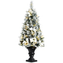 4 Feet Pre-lit Snowy Christmas Entrance Tree with White Berries and Flowers by DirectDeals