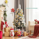 4 Feet Pre-lit Snowy Christmas Entrance Tree with White Berries and Flowers by DirectDeals