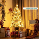 4 Feet Pre-lit Snowy Christmas Entrance Tree with White Berries and Flowers by LJGDeals