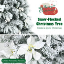 Snow Flocked Christmas Pencil Tree with Berries and Poinsettia Flowers by LJGDeals