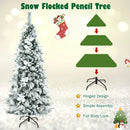 Snow Flocked Christmas Pencil Tree with Berries and Poinsettia Flowers by LJGDeals