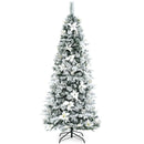 Snow Flocked Christmas Pencil Tree with Berries and Poinsettia Flowers by DirectDeals