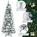 Snow Flocked Christmas Pencil Tree with Berries and Poinsettia Flowers by DirectDeals