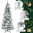 Snow Flocked Christmas Pencil Tree with Berries and Poinsettia Flowers by LJGDeals