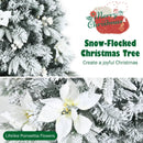 Snow Flocked Christmas Pencil Tree with Berries and Poinsettia Flowers by DirectDeals